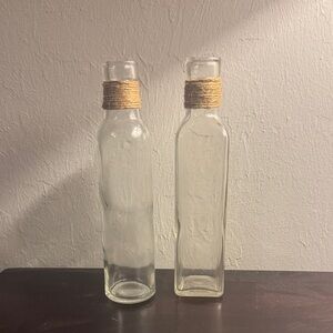Hobby Lobby Clear Glass Bottles with Tan Twine Accent